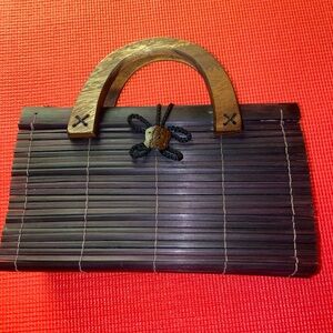 Elegant Black Bamboo Handbag